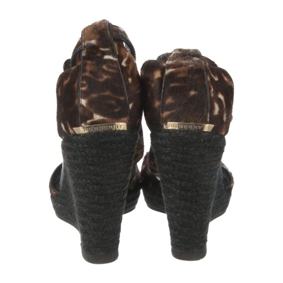 BURBERRY Ponyhair Animal Print Espadrilles - Picture 4 of 5